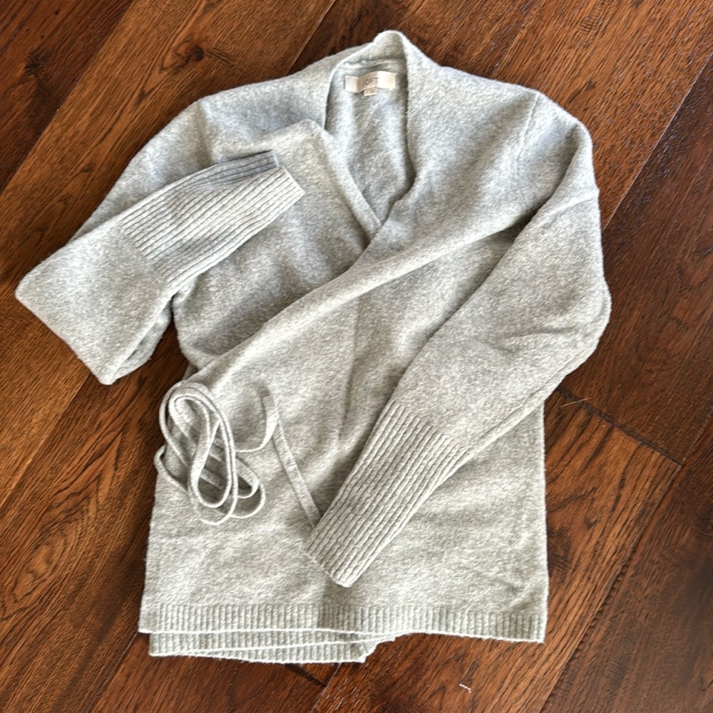 EUC Loft gray wrap sweater